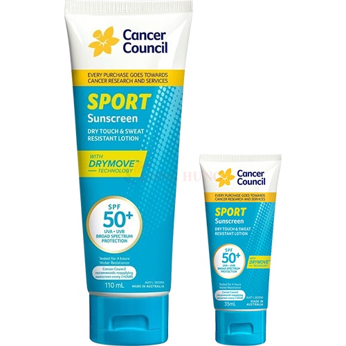 Kem chống nắng dành cho hoạt động thể thao Cancer Council Sport Sunscreen SPF50+ (35ml/110ml)
