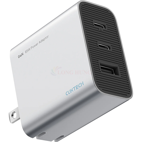 Cốc sạc Cuktech GaN 1USB 2Type-C 65W PD3.0 AD653N