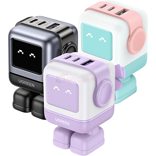 Cốc sạc Ugreen Uno RG GaN 1USB 2Type-C Robot Fast Charger 65W CD361