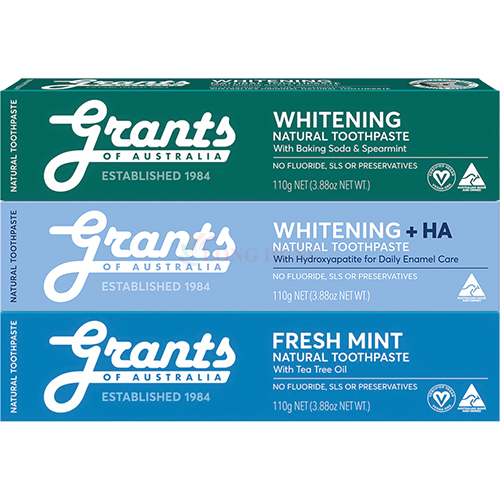 Kem đánh răng thảo dược Grants of Australia Whitening Natural Toothpaste (110g)