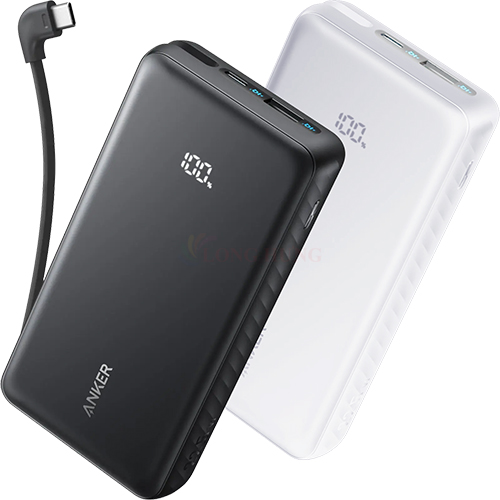 Sạc dự phòng Anker Zolo Power Bank Built-In 90° Cable 1USB 1Type-C 22.5W 20000mAh A110E