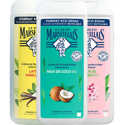 Sữa tắm 92% hữu cơ Le Petit Marseillais (650ml)