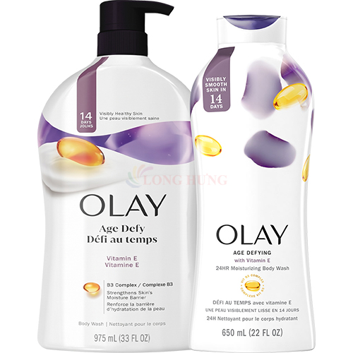 Sữa tắm Olay Age Defying Body Wash Vitamin E (650ml/975ml)