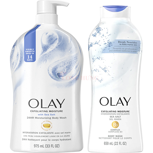 Sữa tắm Olay Exfoliating Moisture Body Wash Sea Salt (650ml/975ml)