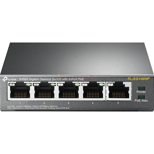 Switch TP-Link 4-Port PoE with 5-Port Gigabit Desktop TL-SG1005P