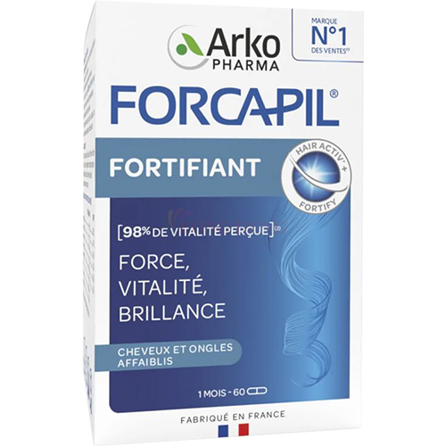 Viên uống Arkopharma Forcapil Fortifiant hỗ trợ tóc, móng chắc khỏe (60 viên)