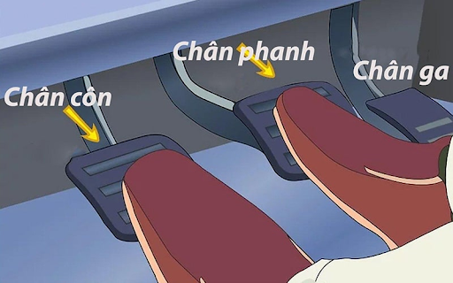 Vị trí chân ga chân thắng xe hơi