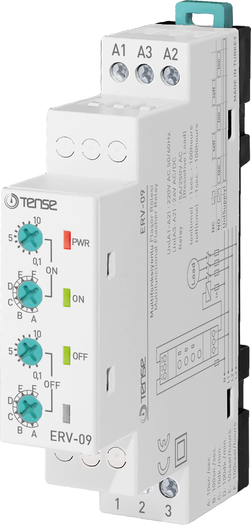 ERV-09 Rơ le thời gian ON-DELAY, OFF-DELAY Tomer ERV-09 Tense