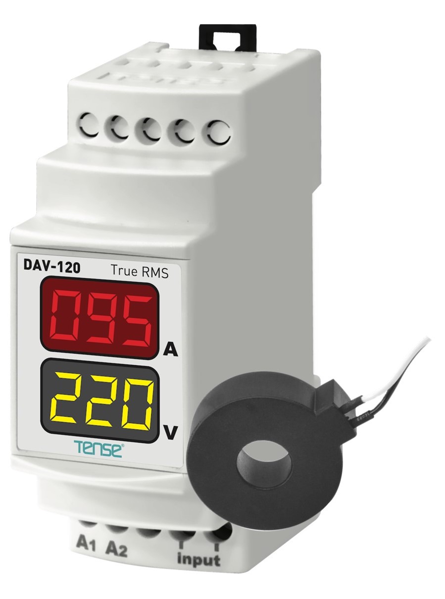 DAV-120 Đồng hồ đo điện áp & dòng điện kèm biến dòng Direct Ammeter and Voltmeter with 2×3 Digit LED Display DAV-120 Tense