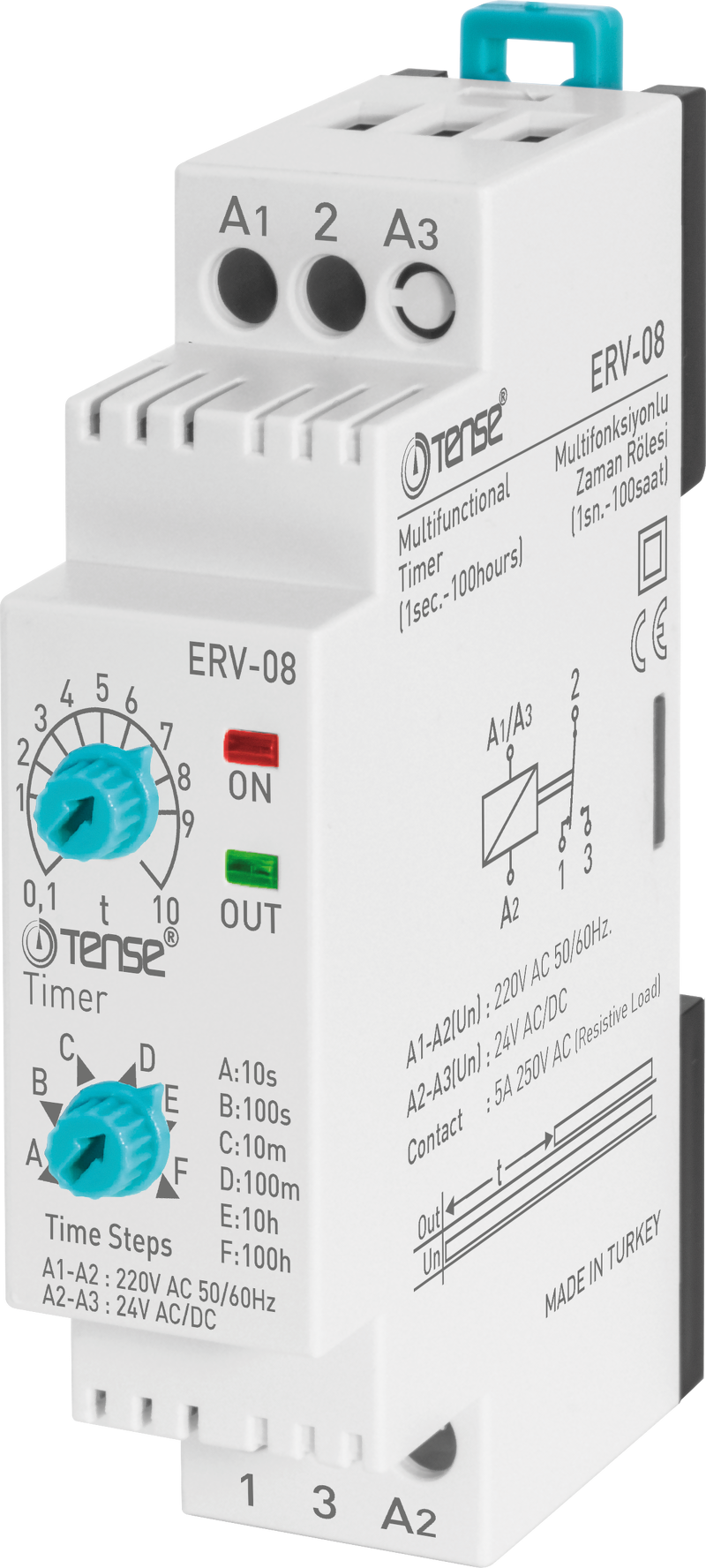 ERV-08 Rơ le thời gian on-delay 0.1sec-100hours (Adjustable)