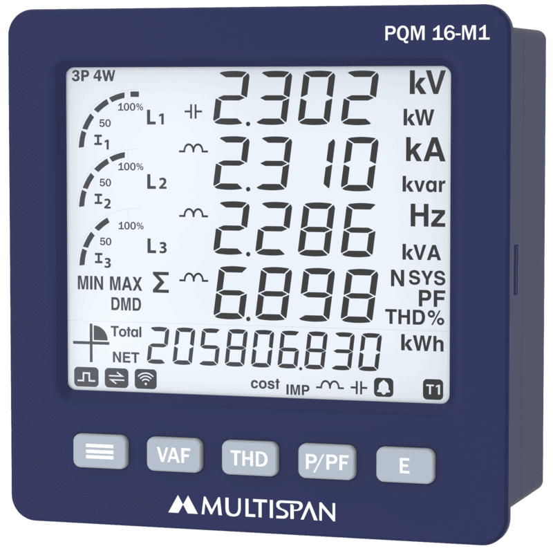 PQM-16-M1 Đồng hồ đa năng phân tích năng lượng, RS485 Modbus RTU
