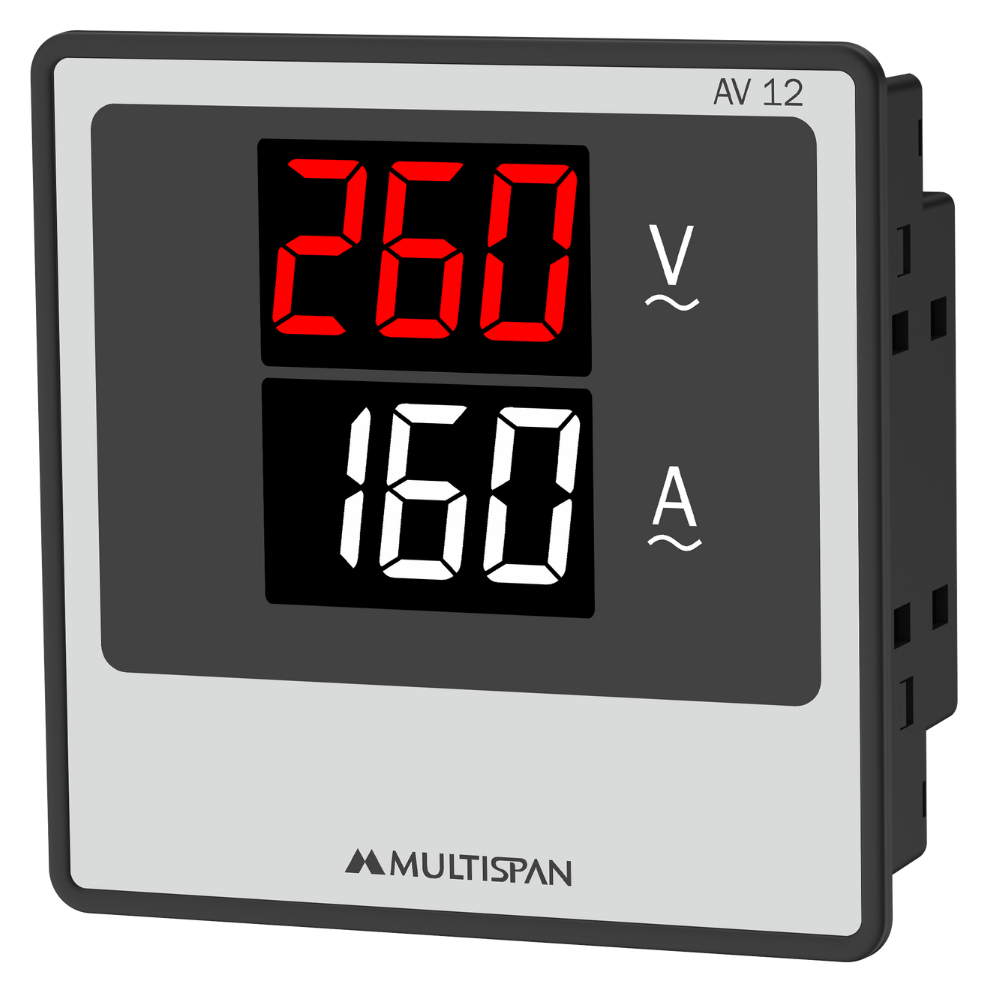 AV-12 Đồng hồ đo V & A 1 pha