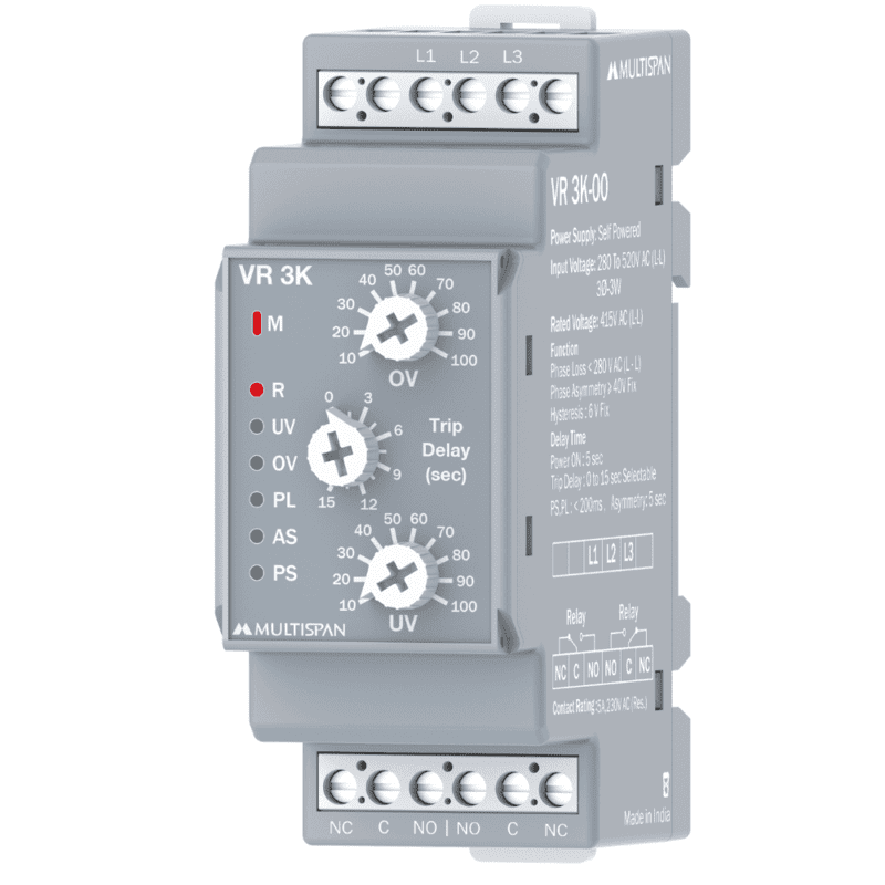 VR-3K Rơ le bảo vệ điện áp và pha (3P3W), Điện áp định mức 415V