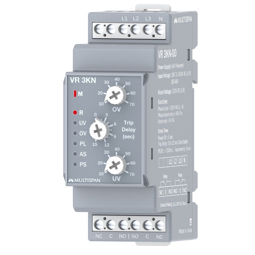 VR-3KN Rơ le bảo vệ điện áp và pha (3P4W)