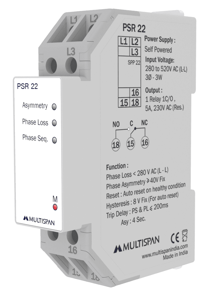 PSR-22 Rơ le bảo vệ pha (3P3W)