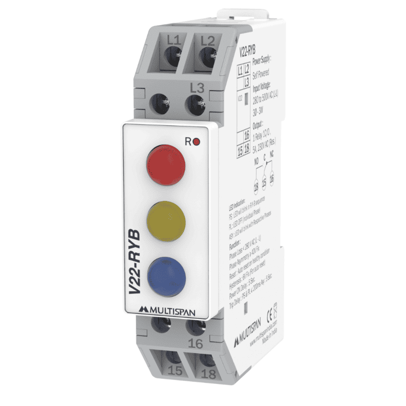 V22-RYB Rơ le bảo vệ pha (3P3W) có đèn báo pha