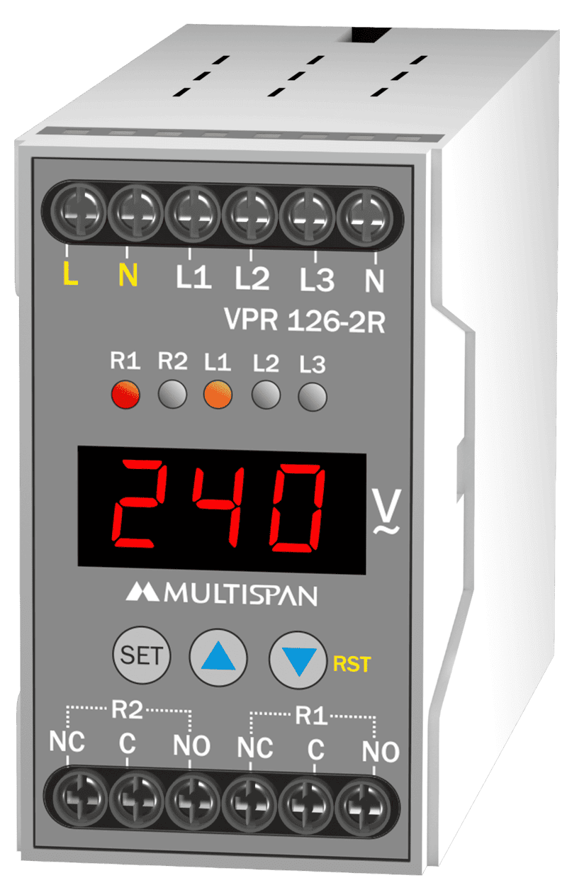 VPR-126-2R Rơ le bảo vệ điện áp và pha (3P3W/4W, 1P2W) Nguồn nuôi riêng