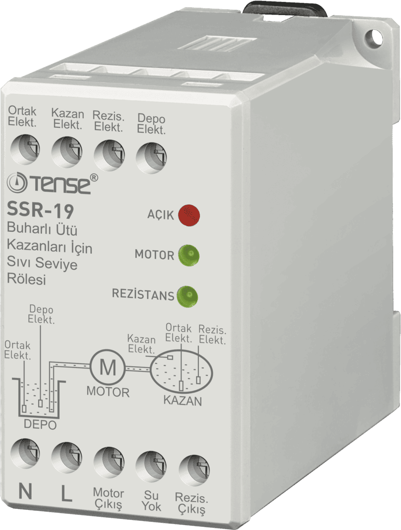 Relay mức nước (kết hợp với điện cực đo), cho ứng dụng 2 bể: 1 bể cấp nước, 1 bể nồi hơi, mã SSR-19
