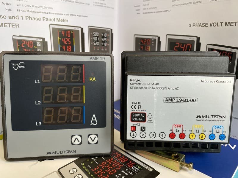 Đồng hồ đo dòng điện 3 pha ammeter AMP-19 MULTISPAN