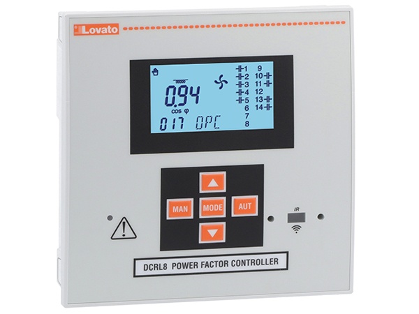 Bộ điều khiển tụ bù 8 cấp DCRL8 LOVATO, có thể mở rộng lên 14 cấp
