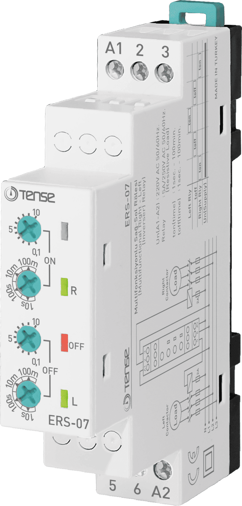 ERS-07 Rơ le thời gian điều khiển kép (ON/OFF 2 tải luân phiên có thời gian chờ)