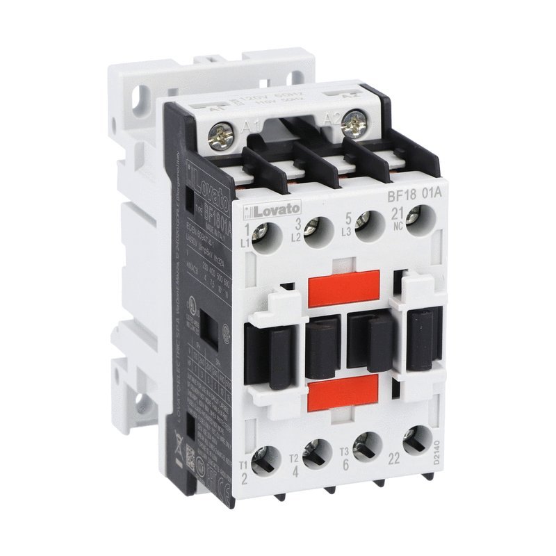 Khởi động từ 3P 18A(7.5kW), AC coil 230V, 1 NC, mã BF1801A230, LOVATO