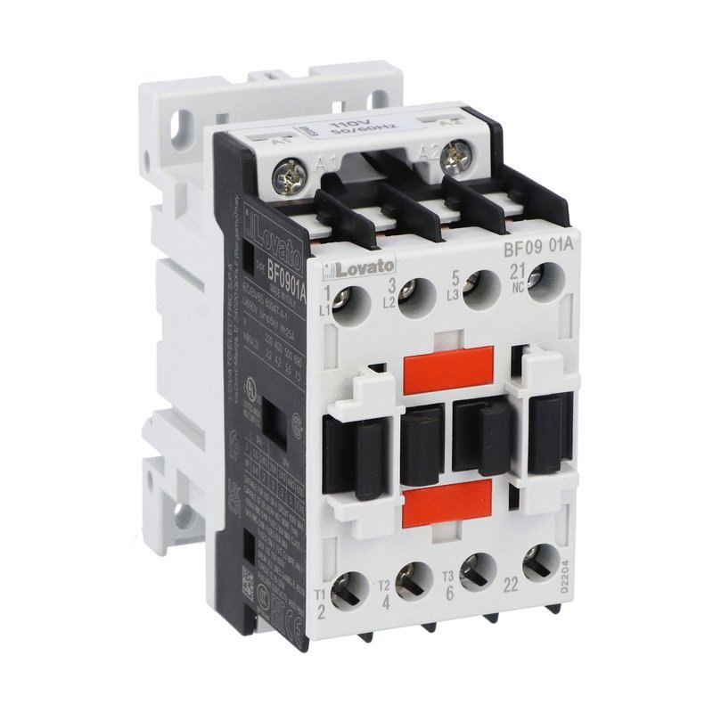 Khởi động từ 3P 9A(4.2kW), AC coil 230V, 1 NC, mã BF0901A230, LOVATO