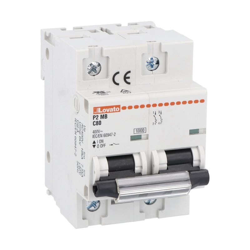 MCB 2P, 125A, 10kA, Curve C, LOVATO mã P1MB2PC125