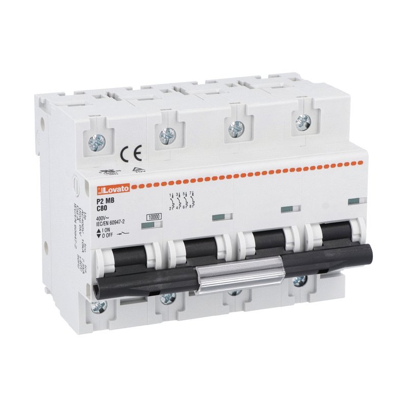 MCB 4P, 125A, 10kA, Curve C, LOVATO mã P1MB4PC125