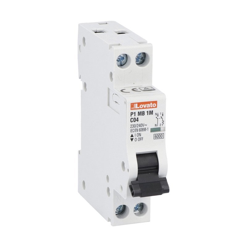MCB 1P+N, 40A, 6kA, Curve C, LOVATO mã P1MB1MC40