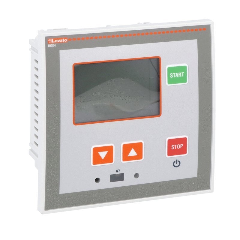 RGK400SA LOVATO Bộ điều khiển máy phát điện độc lập, 12/24VDC, cổng lập trình điểm USB/quang và Wi-Fi ở mặt trước