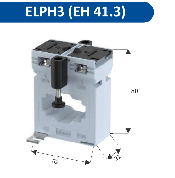 Biến dòng 800/5A Elmex ELPH3 (EH 41.3) CL 0.5 / 1.0, D41 mm