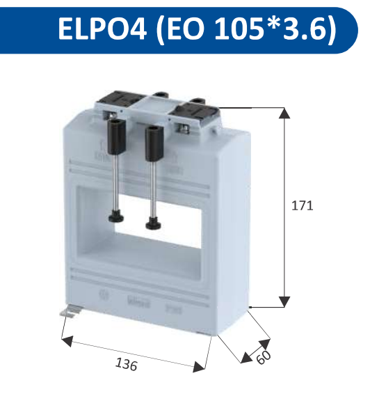 Biến dòng 3200/5 Elmex ELPO4 (ES 105*3.6), CL 0.5 / 1.0, D105 mm