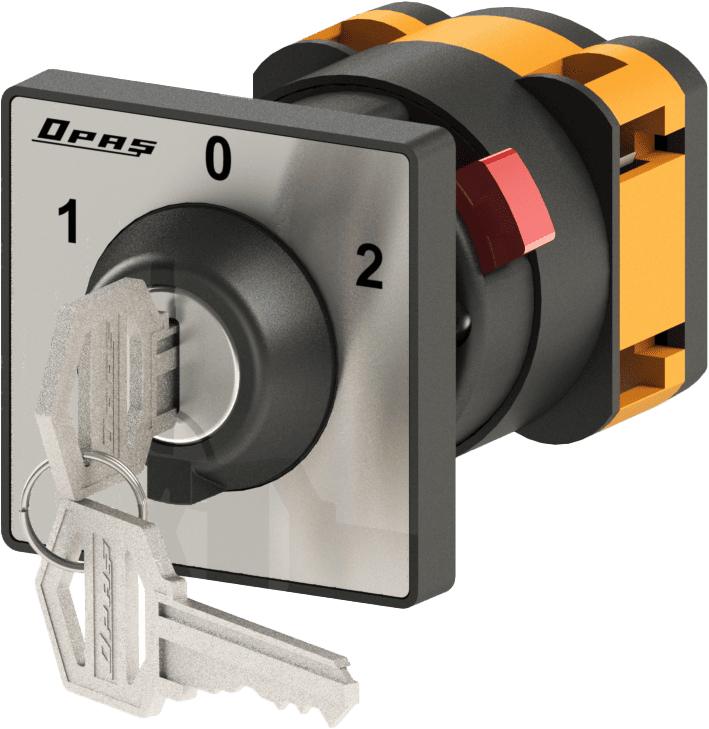 Công tắc chuyển mạch 22 mm (1-0-2) có khóa 1 cực 16 A mã XL105M16 Opas