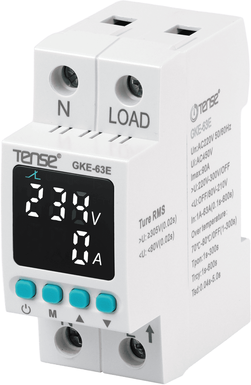 Rơ le bảo vệ quá áp, thấp áp 1 pha, trực tiếp 63A (LED) GKE-63E TENSE