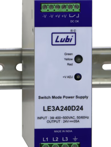 Bộ nguồn 3 pha LUBI LE3A240D24, đầu ra 24V DC, 240W, 10A