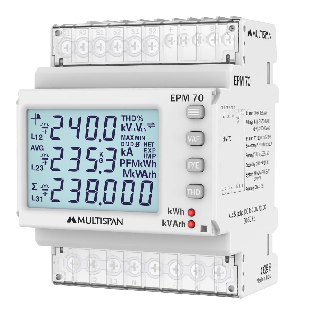 Đồng hồ đa năng cài DIN, RS485 Modbus multimeter EPM-70 MULTISPAN