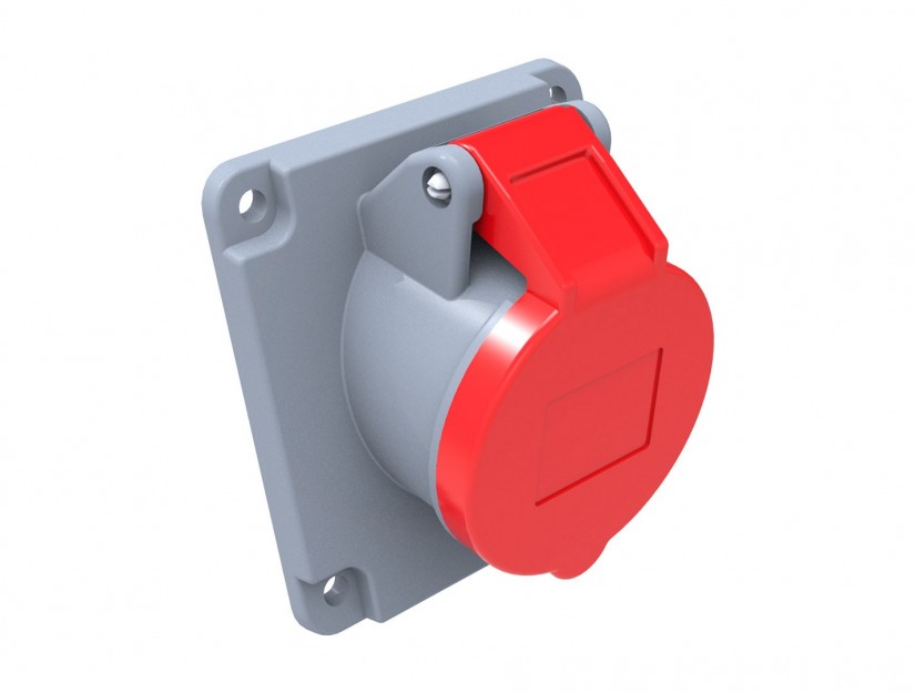 Ổ cắm âm bẻ góc 45° IP44 BEMIS, 4x32A (3P+E), 380V 50/60 Hz, 6h