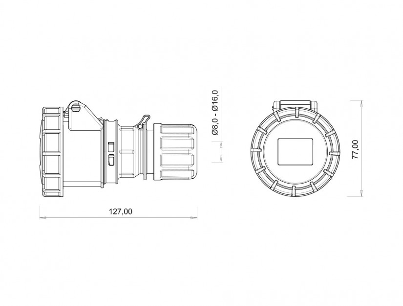 Ổ cắm di động IP67 BEMIS, 3x16A (2P+E), 220V 50/60 Hz, 6h