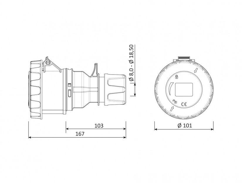 Ổ cắm di động IP67 BEMIS, 4x32A (3P+E), 380V 50/60 Hz, 6h