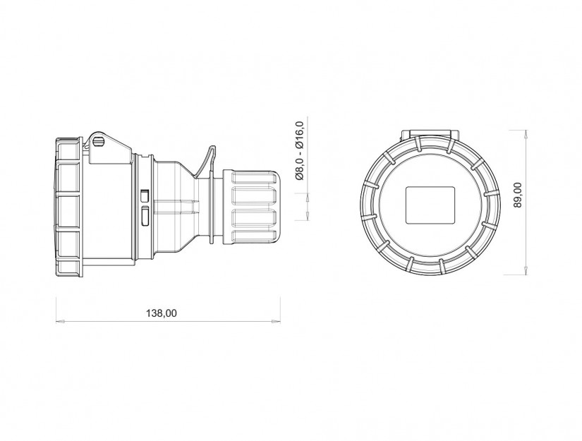 Ổ cắm di động IP67 BEMIS, 5x16A (3P+N+E), 380V 50/60 Hz, 6h