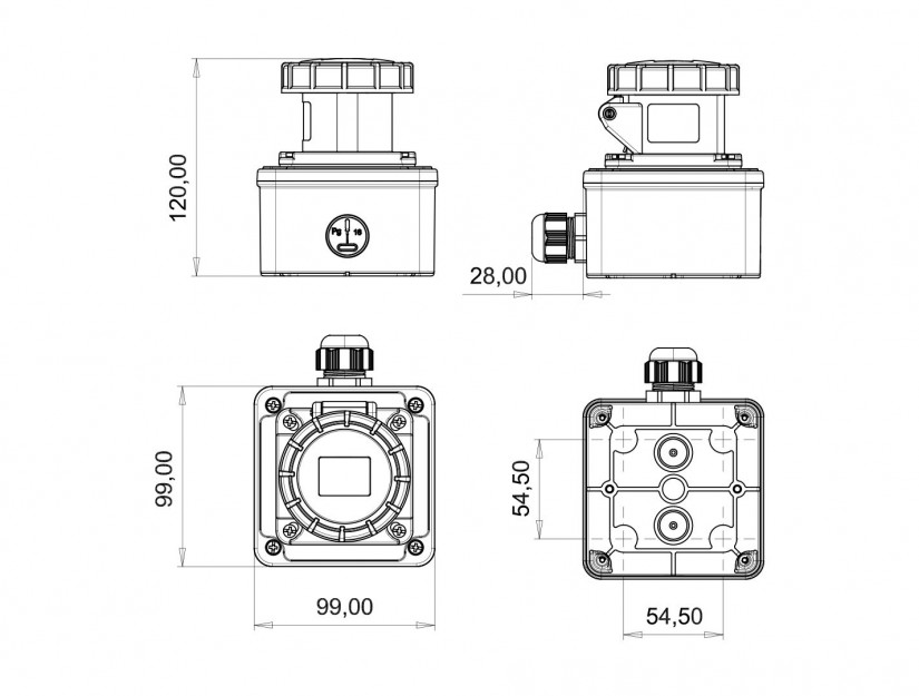 Ổ cắm nổi IP67 BEMIS, 3x16A (2P+E), 220V 50/60 Hz, 6h