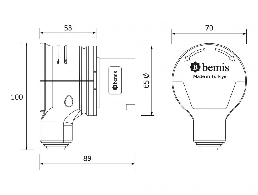 Phích cắm di động bẻ góc 90° IP44 BEMIS, 3x16A (2P+E), 220V 50/60 Hz, 6h