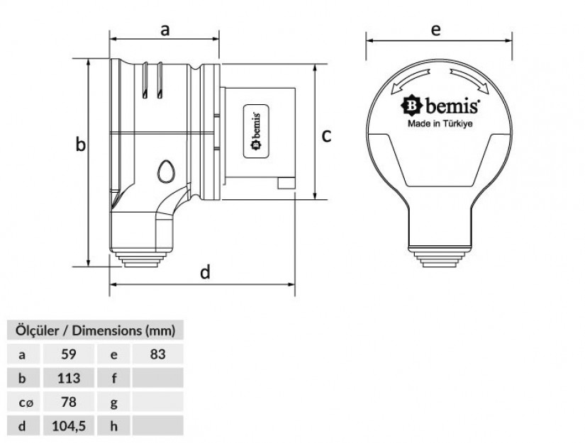 Phích cắm di động bẻ góc 90° IP44 BEMIS, 3x32A (2P+E), 220V 50/60 Hz, 6h