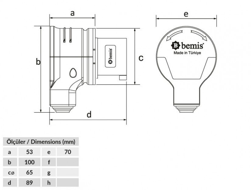 Phích cắm di động bẻ góc 90° IP44 BEMIS, 4x16A (3P+E), 380V 50/60 Hz, 6h
