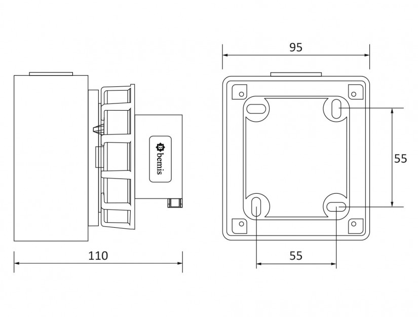 Phích cắm nổi IP67 BEMIS, 3x16A (2P+E), 220V 50/60 Hz, 6h