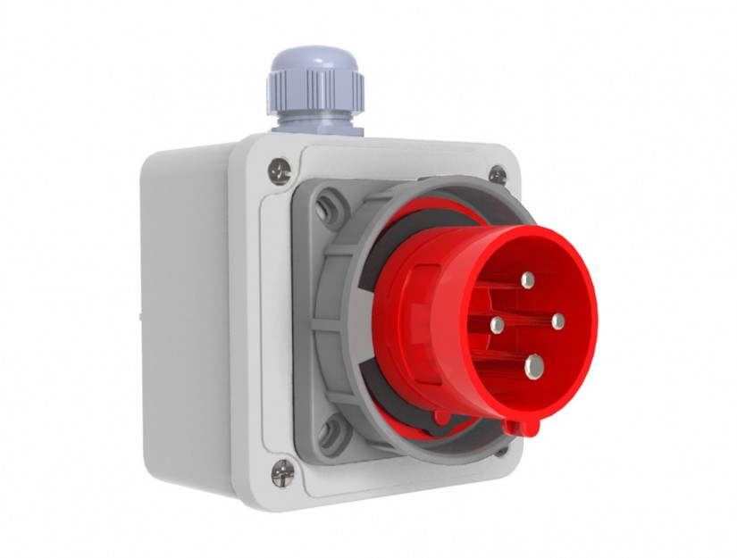 Phích cắm nổi IP67 BEMIS, 4x32A (3P+E), 380V 50/60 Hz, 6h