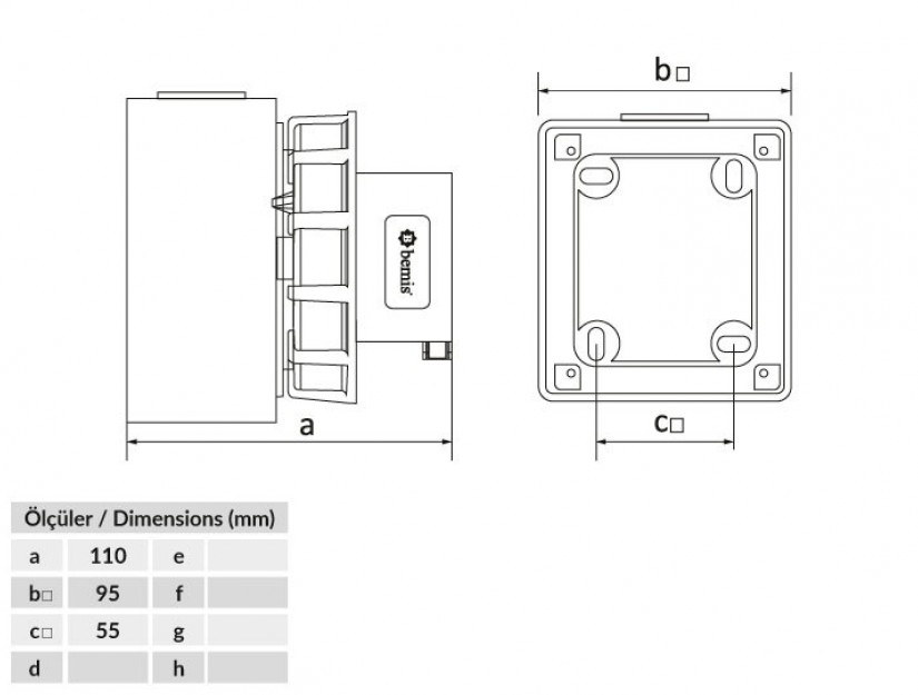 Phích cắm nổi IP67 BEMIS, 5x16A (3P+N+E), 380V 50/60 Hz, 6h