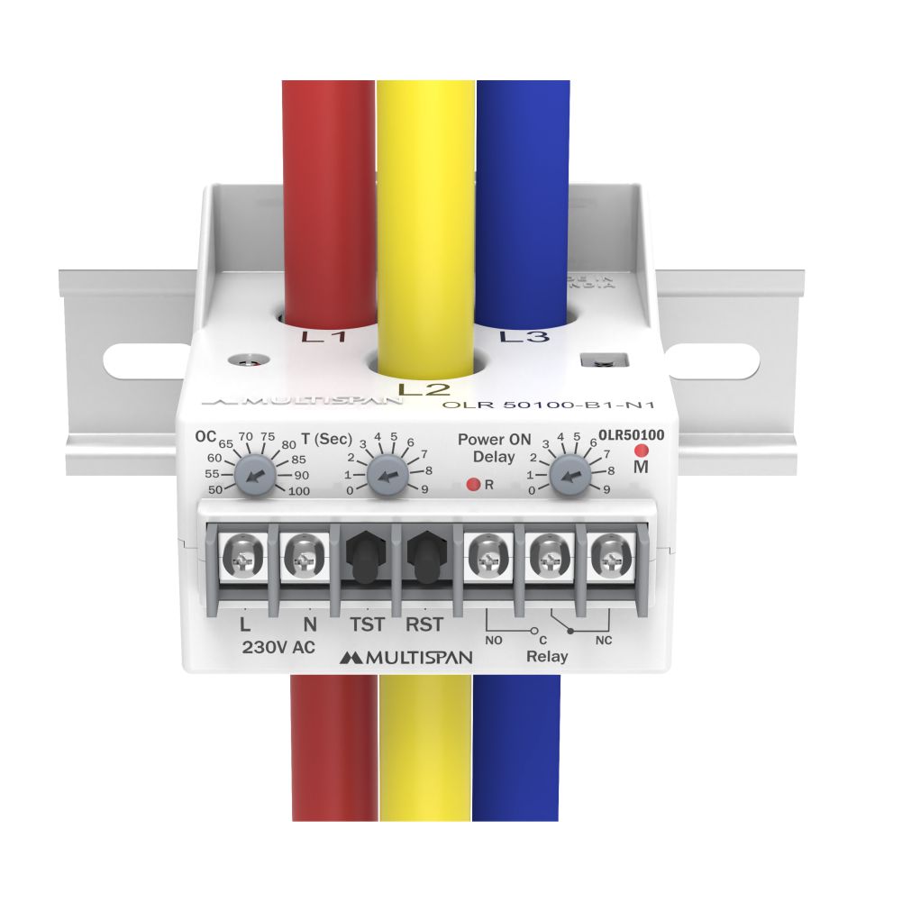 Rơ le bảo vệ quá tải 3 pha tích hợp CT OLR-1060, Over load Relay 10 - 60 A Multispan