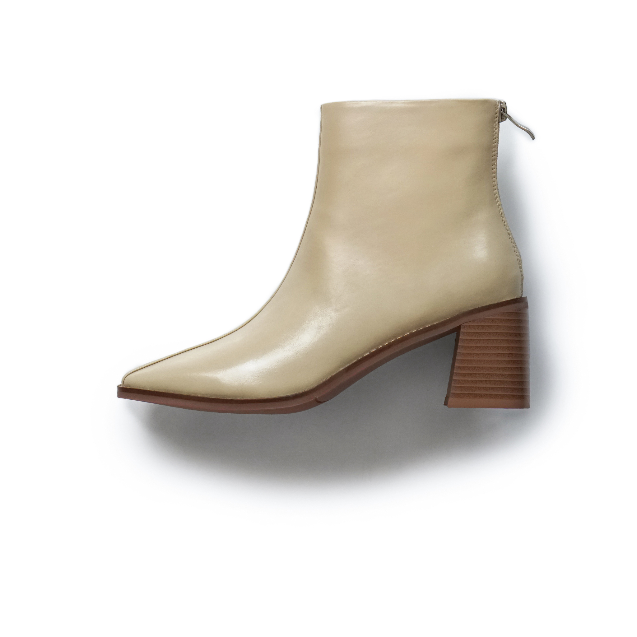 Giày Nữ Chelsea Boot Trắng Kẻ Sọc